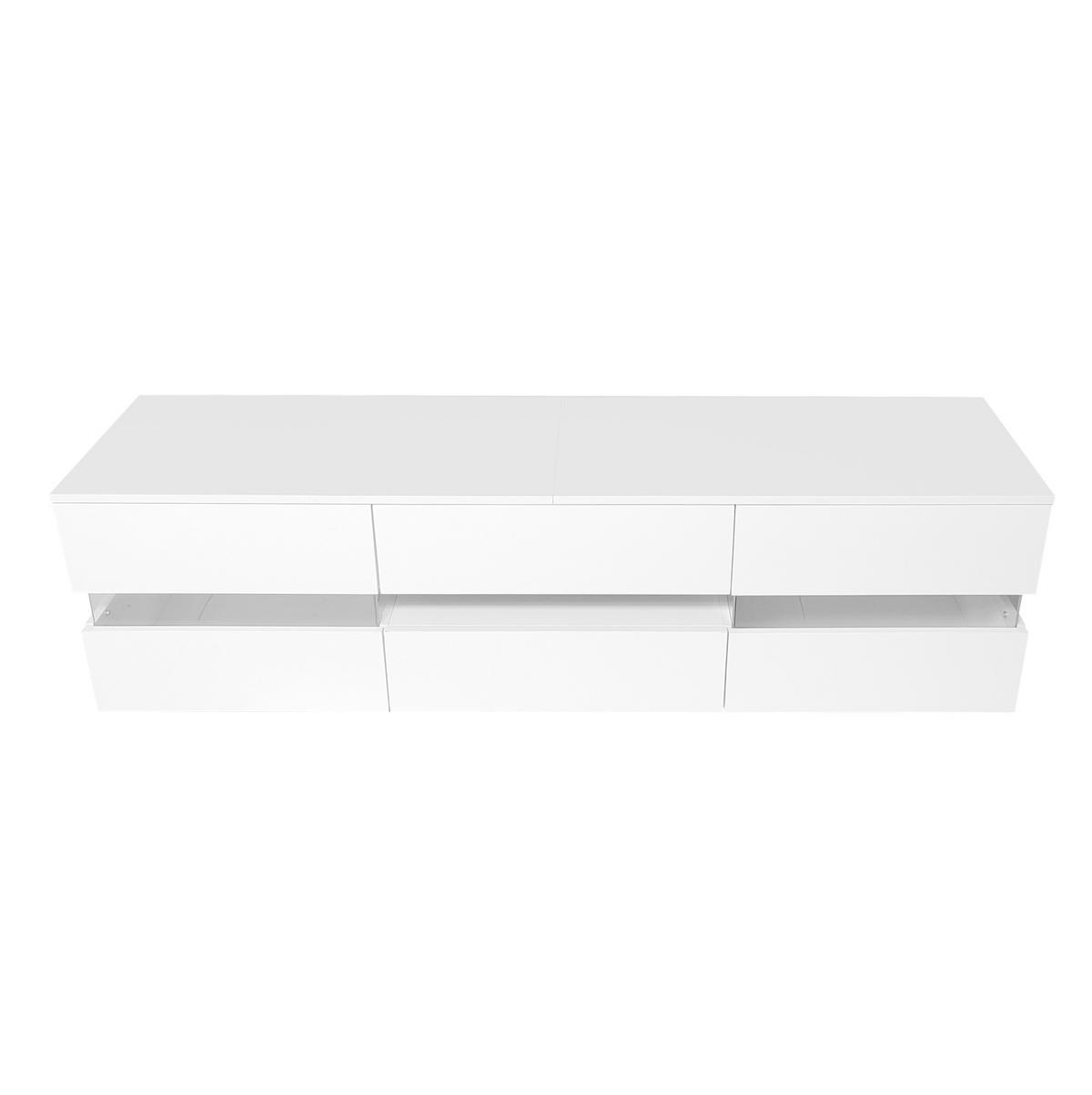 TV-ELEMENT mit LED 160 x 39 x 45 cm Hochglanz Weiß - Weiß, Holzwerkstoff (39/45/160cm) - Beauniv