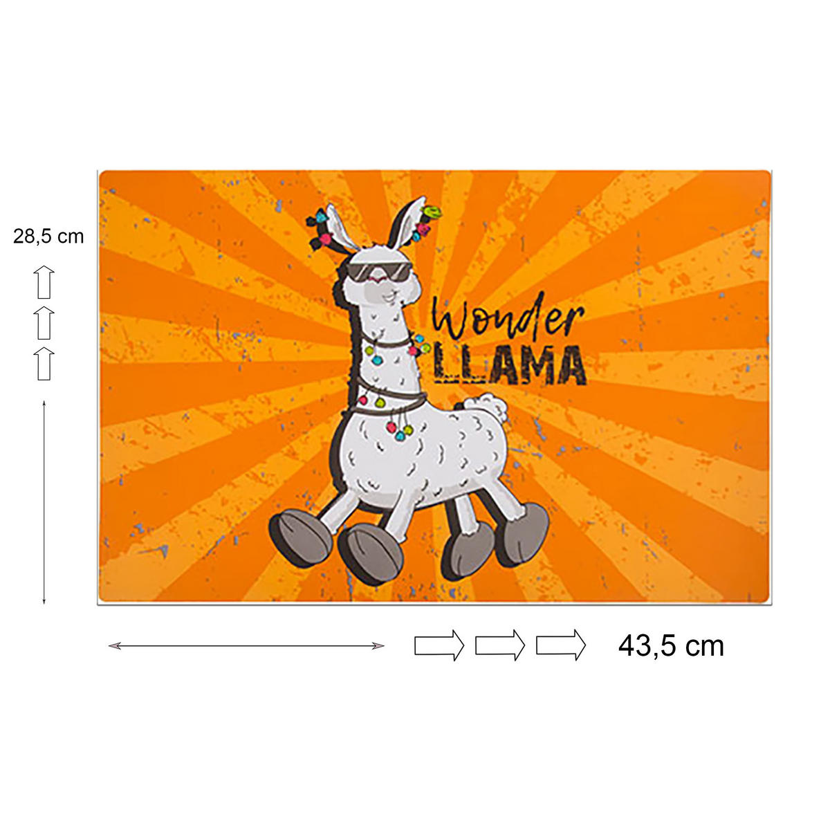 PLATZSET Lama Tischset Wonder Llama Orange - Orange, Kunststoff (43/28/1cm) - TiborTex