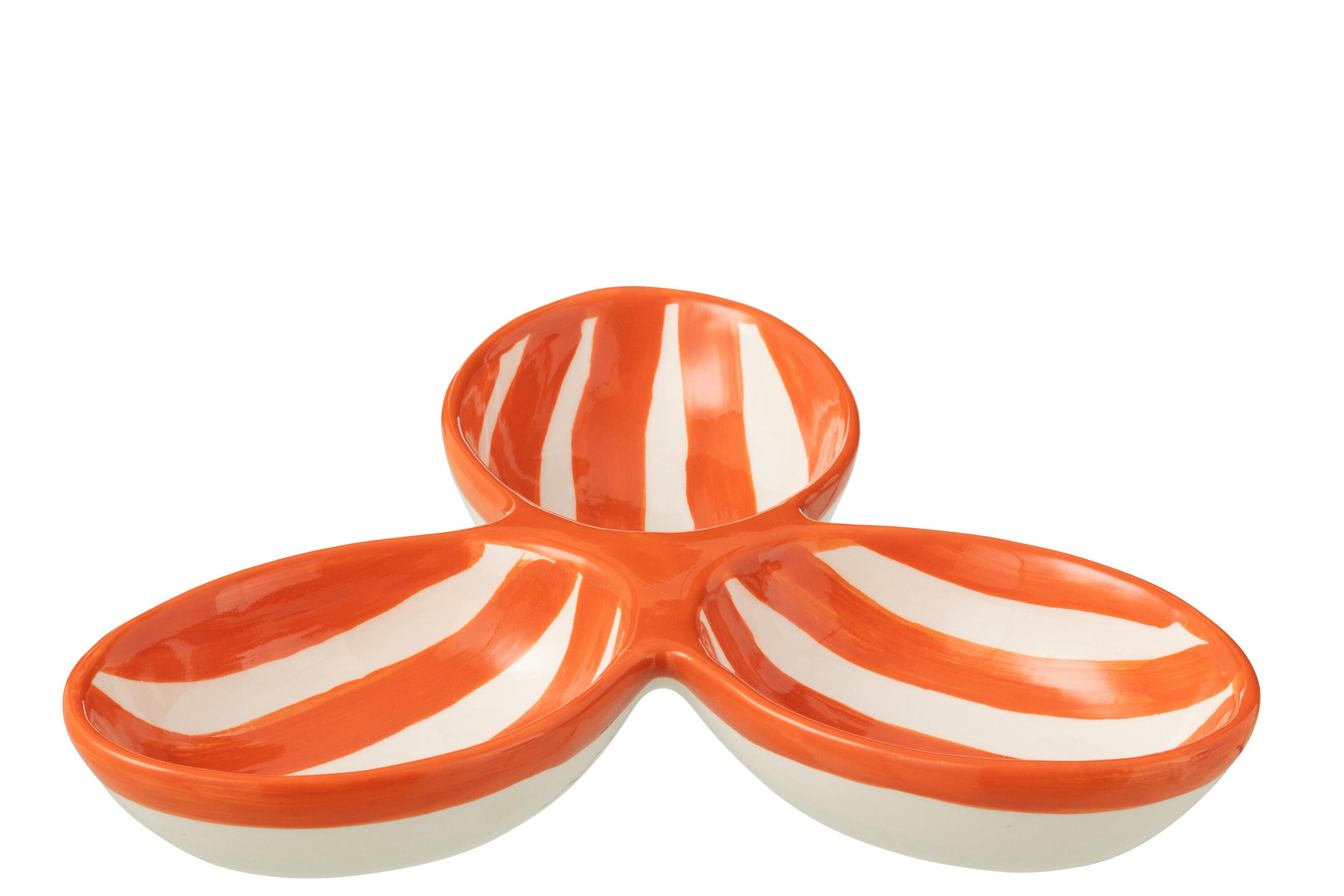 APERO-TELLER GRANADA STRIPES - Töpferei - Orange - Multicolor, Keramik (24cm) - J-Line