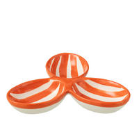 APERO-TELLER GRANADA STRIPES - Töpferei - Orange - Multicolor, Keramik (24cm) - J-Line