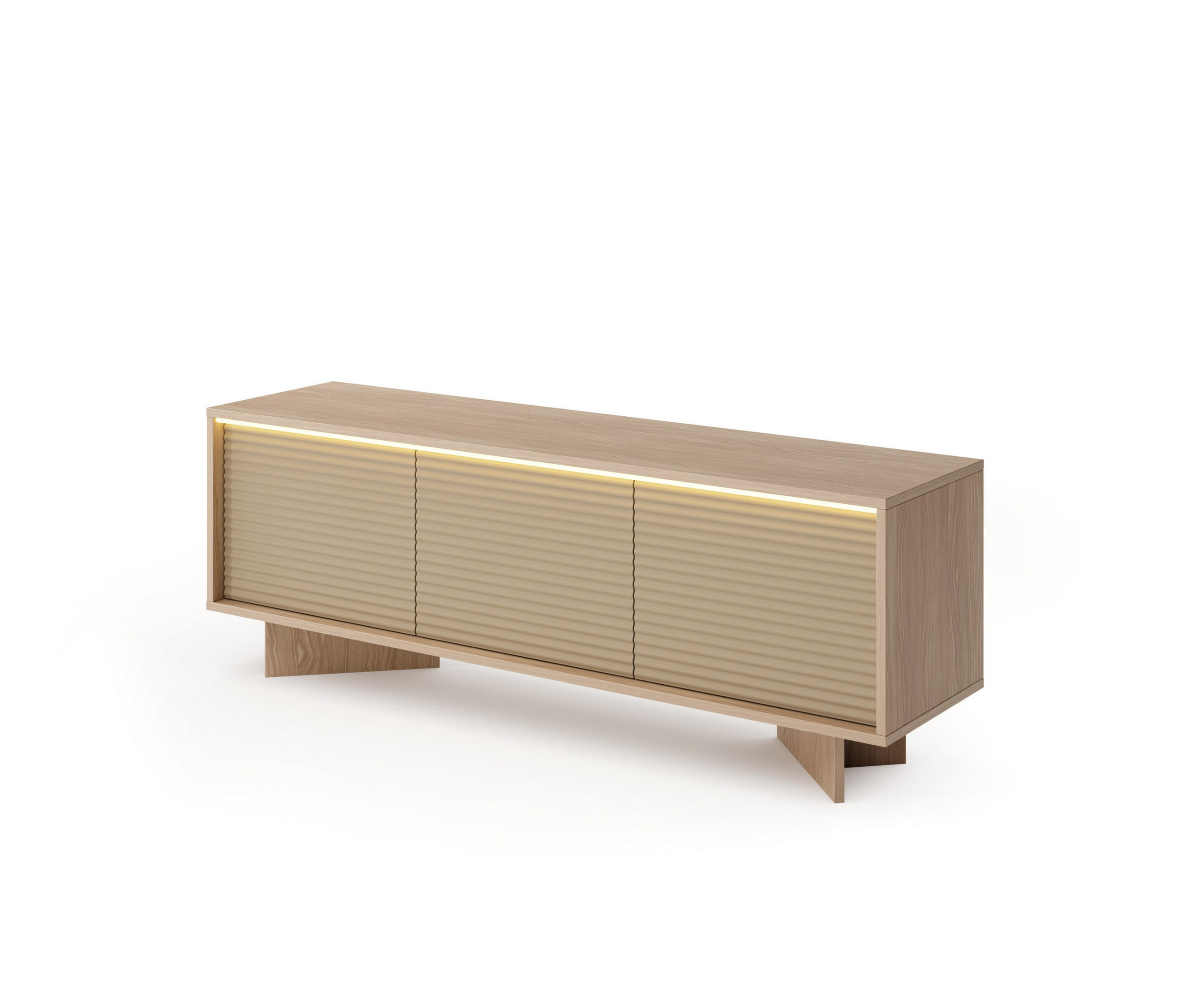LOWBOARD RIGATO 153,9/54,4/40 cm, Beige - Beige, Holzwerkstoff (153.9/54.4/40cm) - MASSENO