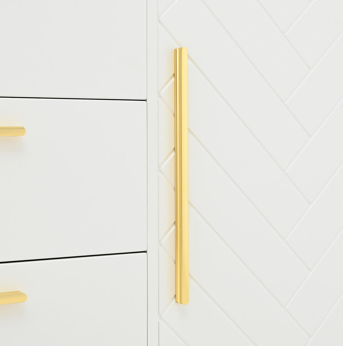SIDEBOARD 145/40/75 cm Weiß aus MDF mit 2 Türen und 3 Schubladen - Weiß, Holzwerkstoff (40/75/145cm) - OKMYHOME