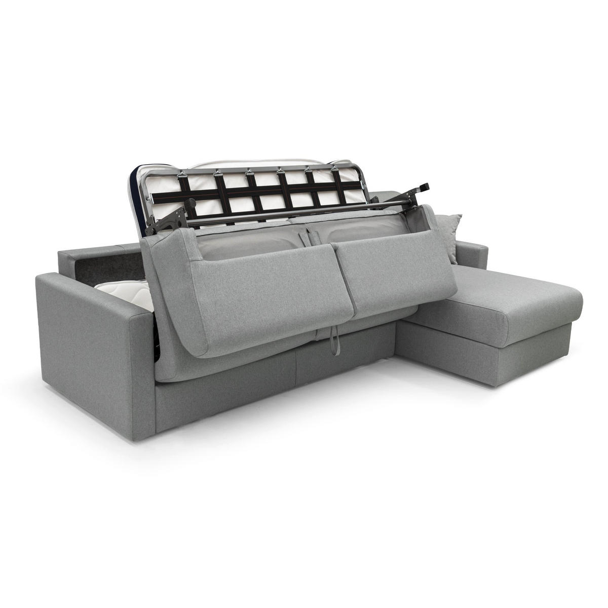 ECKSOFA LINKS Chris - Grau, Textil (248/96cm) - Divani.store