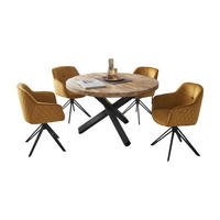 TISCHGRUPPE Set, Esstisch mit 4 Stühlen gold - Goldfarben, Holz (130/77/130cm) - moebel dich auf
