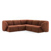 ECKSOFA Chenille Stoff Orange - Terracotta/Schwarz, Holzwerkstoff/Kunststoff (251/251cm) - Makamii