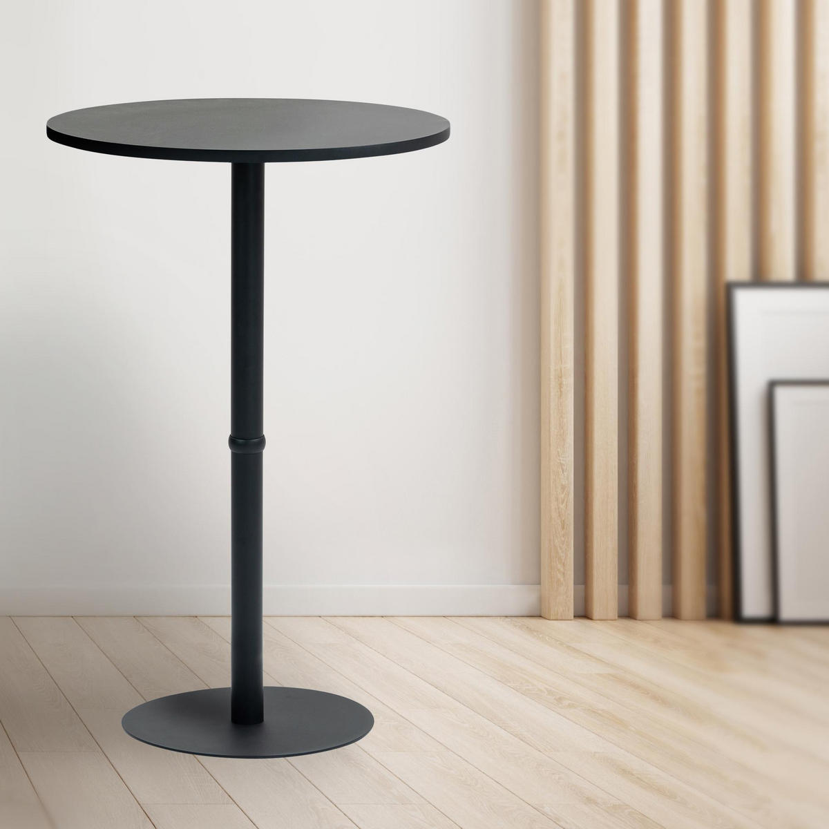 STEHTISCH rund 75 cm Holz schwarz/schwarz - Schwarz, Holz/Metall (75/75/110cm) - CLP