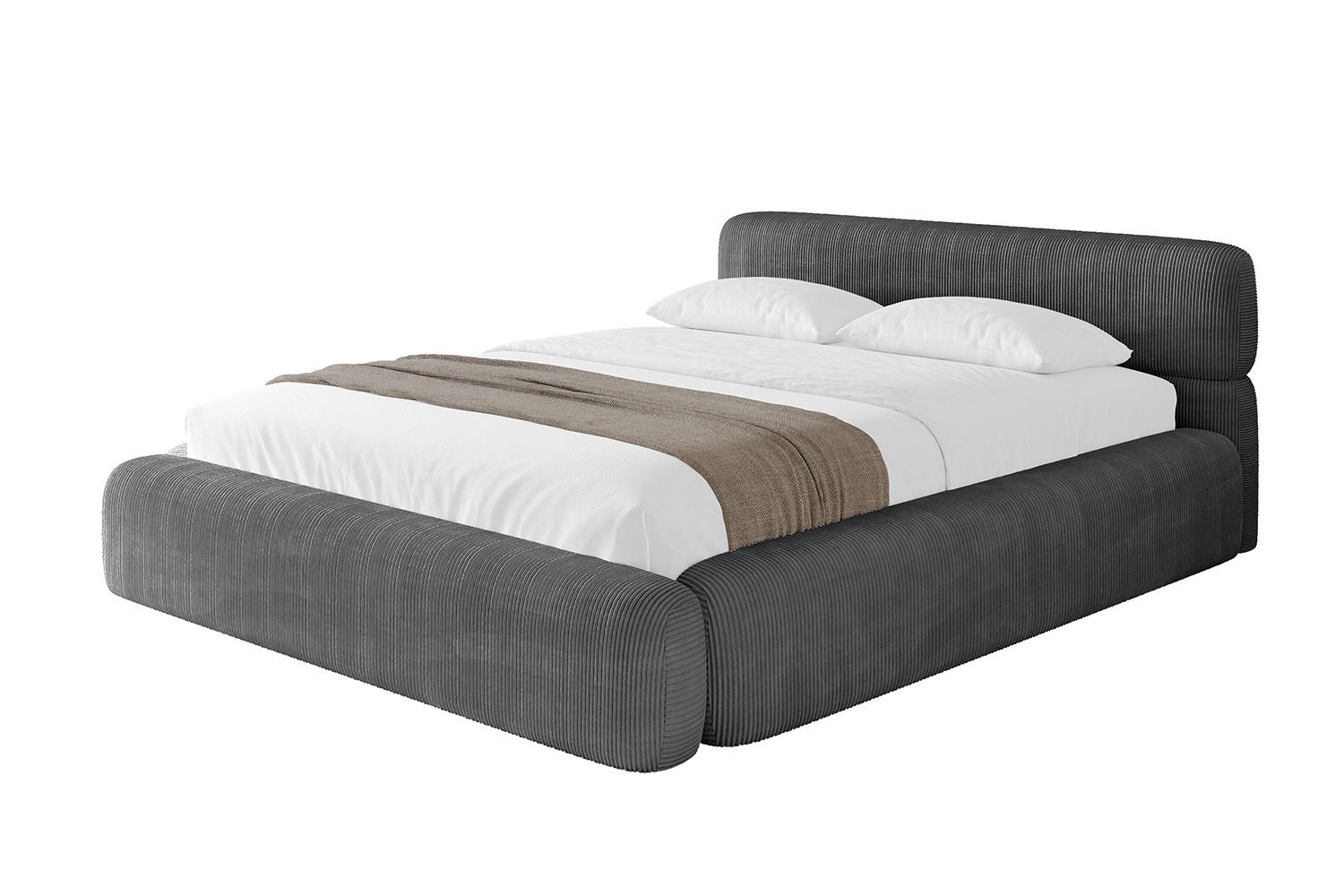 POLSTERBETT mit Bettkasten und Lattenrost, Bett mit Matratze H3/H4 - ENORA-V1 180x200 Dunkelgrau - Anthrazit, Holzwerkstoff/Textil (180/200cm) - ALTDECOR