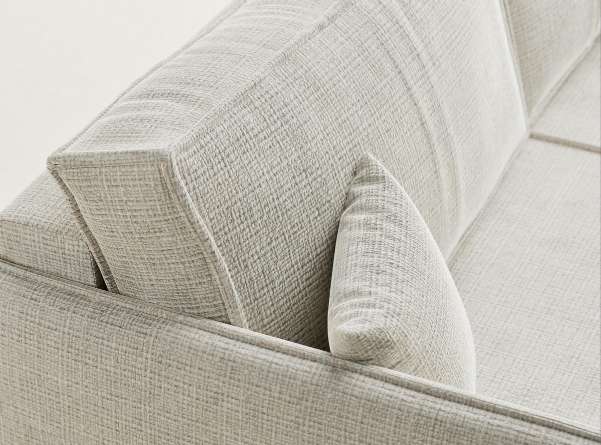 SOFA MIT SCHLAFFUNKTION Obra Beige grau Chenille-Stoff - Greige/Schwarz, Holz/Holzwerkstoff (220/70/107cm) - Maison de Reve