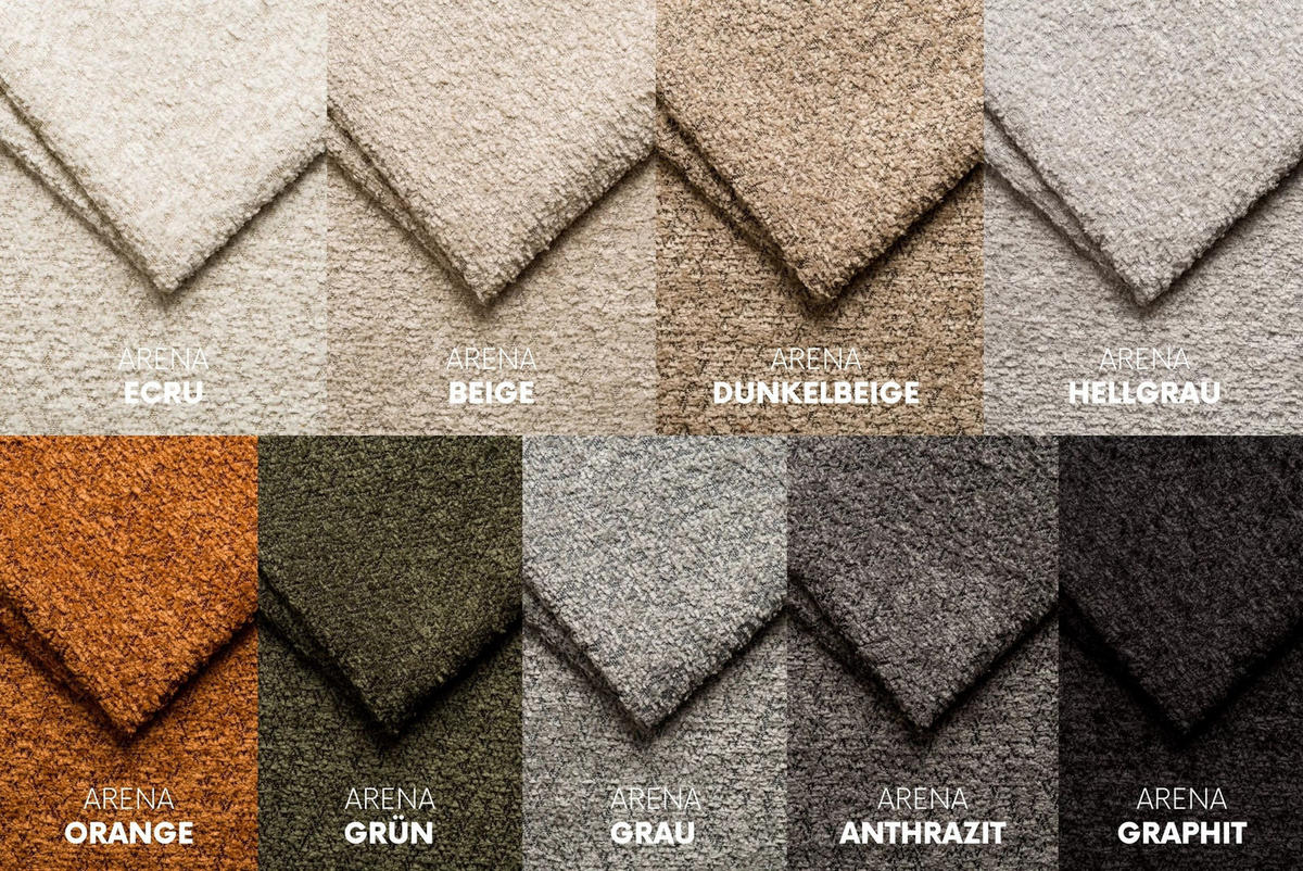 SOFA 4-Sitzer, Komfort, BALOO, Stoff Schenille & Bouclé, Ecru - Ecru, Holz (250/75/106cm) - Kaiser Möbel
