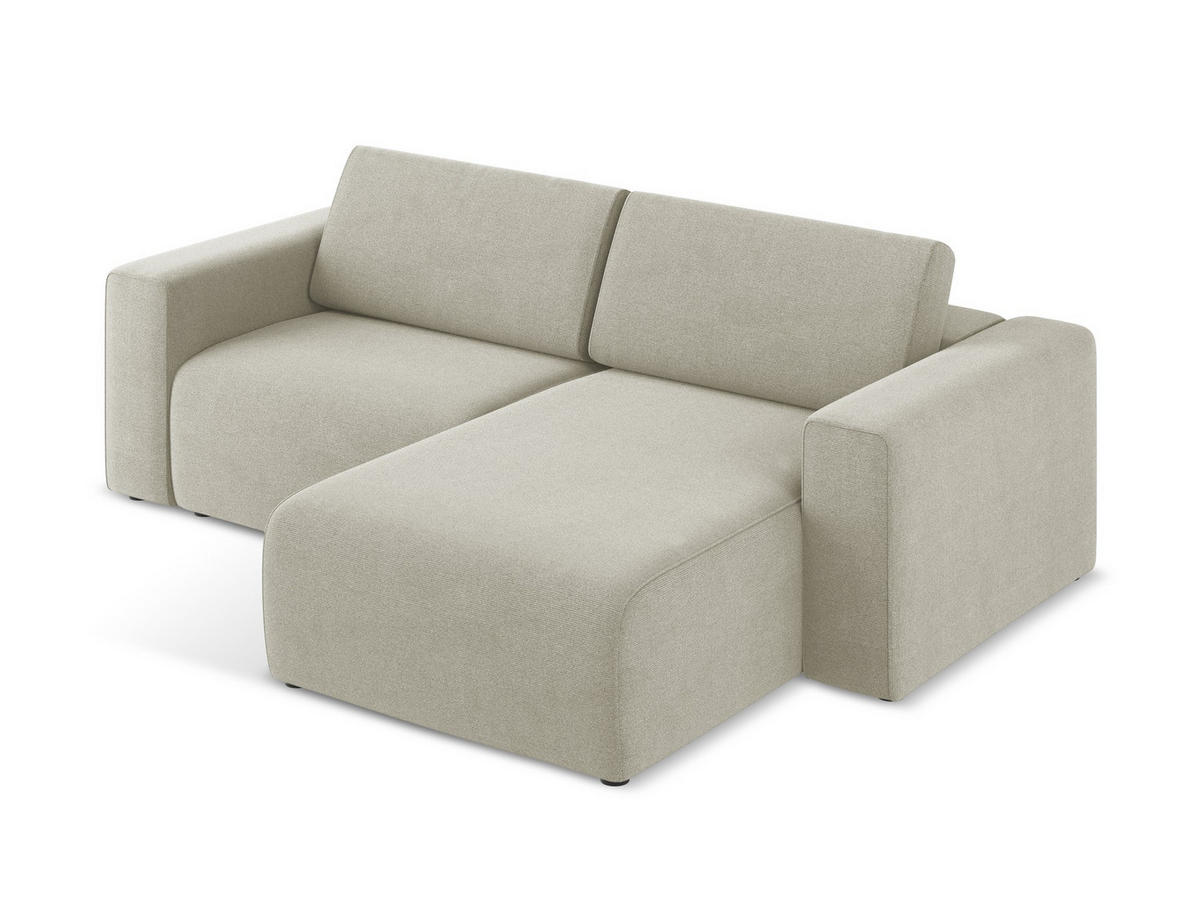 ECKSOFA Rechts Strukturstoff Stoff Beige - Beige/Creme, Kunststoff/Textil (224/167cm) - Makamii