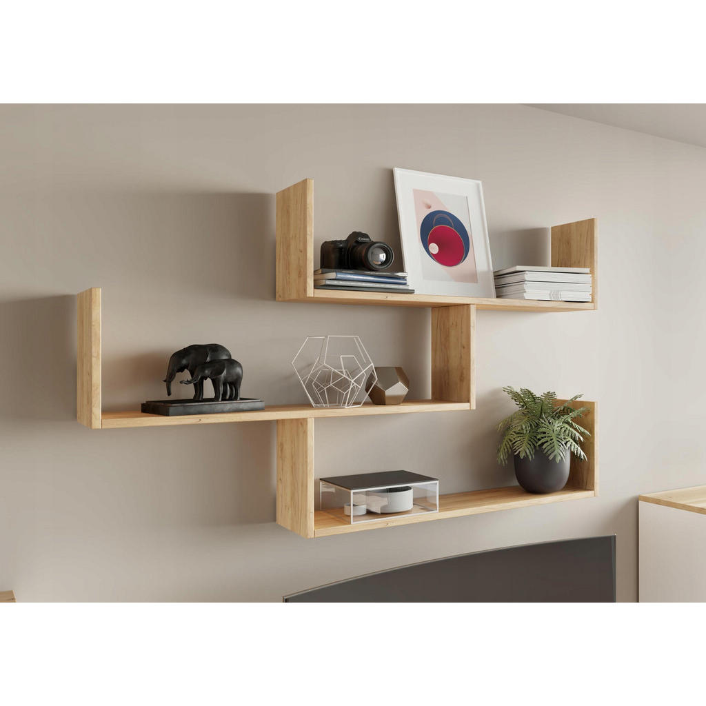 Thumbnail - Matkam Möbel Hängeregal, Sonoma Eiche, Holzwerkstoff, 123.6x54x21 cm, Wohnzimmer, Regale, Wandregale