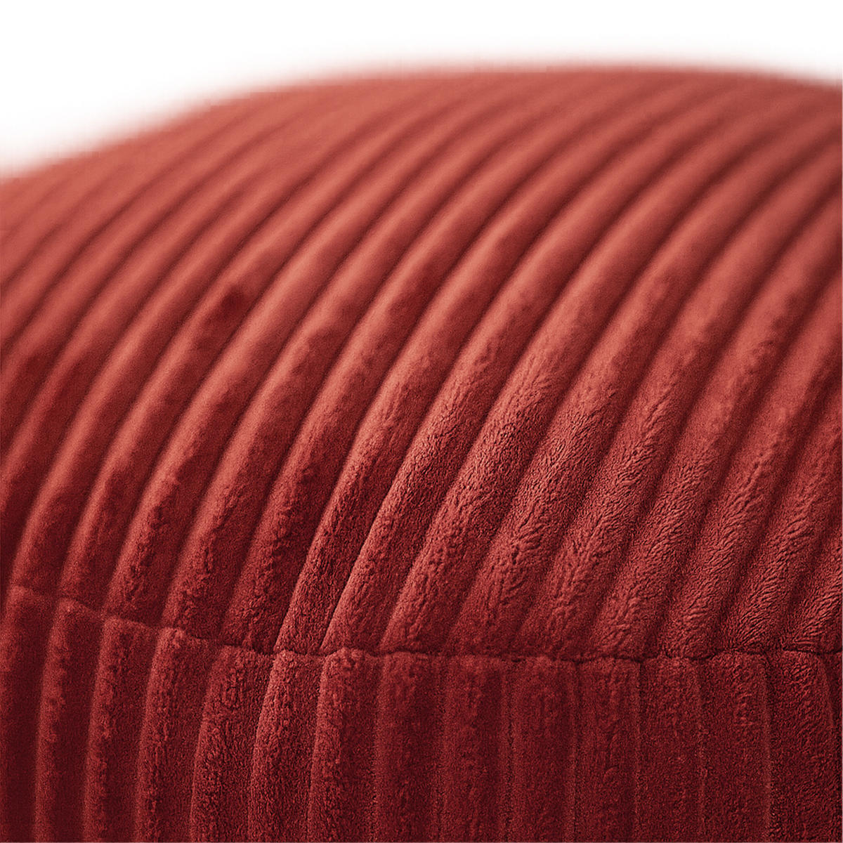 CORD-POUF - Rostfarben/Dunkelrot, Kunststoff/Textil (50/35/50cm) - Relaxdays