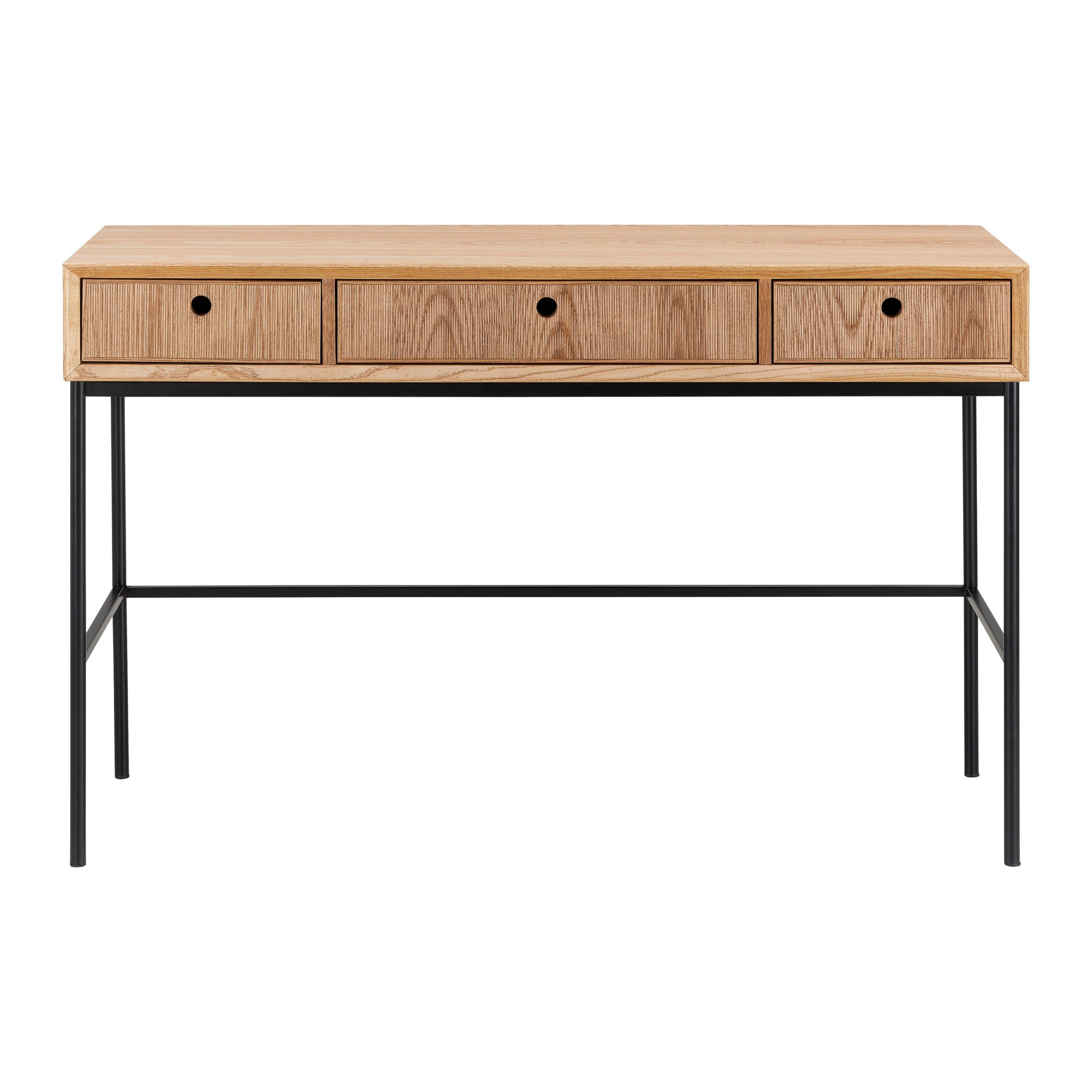 KONSOLENTISCH Milano Esche/Schwarz MDF - Naturfarben, Holz (77/120/40cm) - Bessagi Home