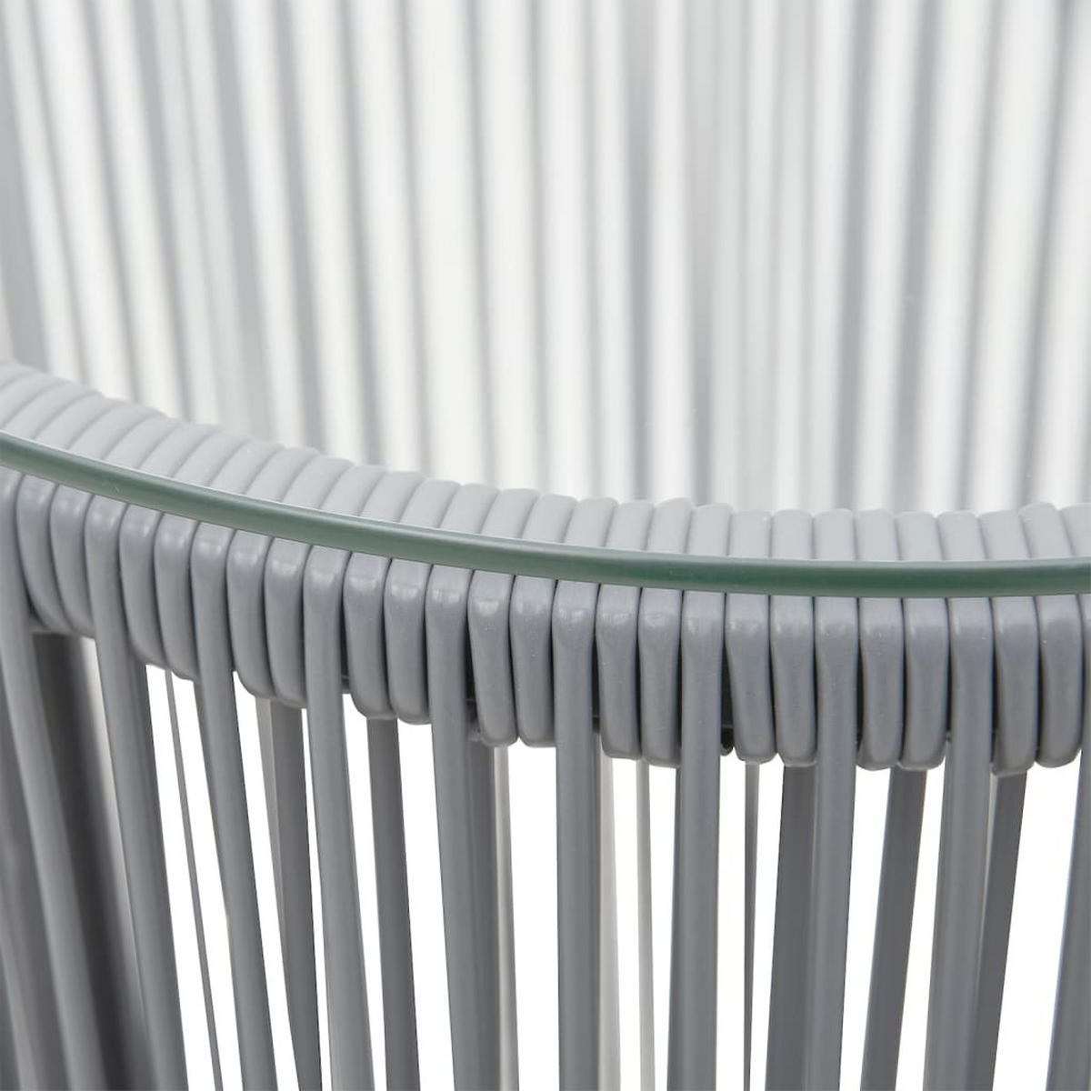 BISTROSET mit 2 Sessel und Kissen, aus PE-Rattan, in Grau, 3-teiliges Set - Grau, Kunststoff - vidaXL