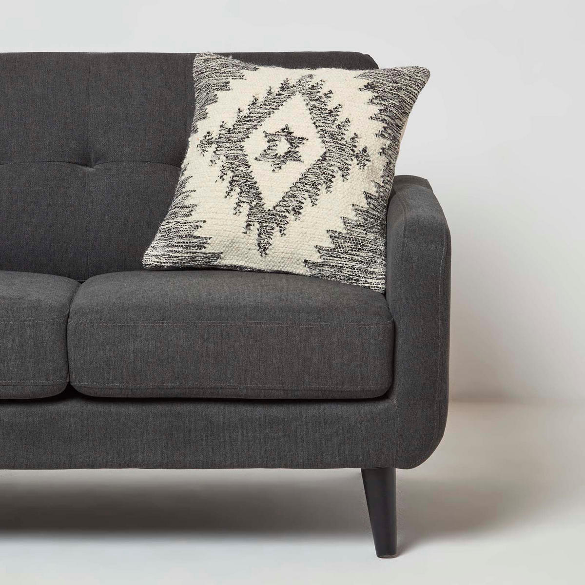KELIM-KISSEN Karu 45/45 cm - Grau, Textil (45/45cm) - Homescapes