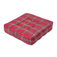SITZKISSEN rot-grün kariert 50/50/10 cm – Baumwolle - Rot, Textil (50/50/10cm) - Homescapes