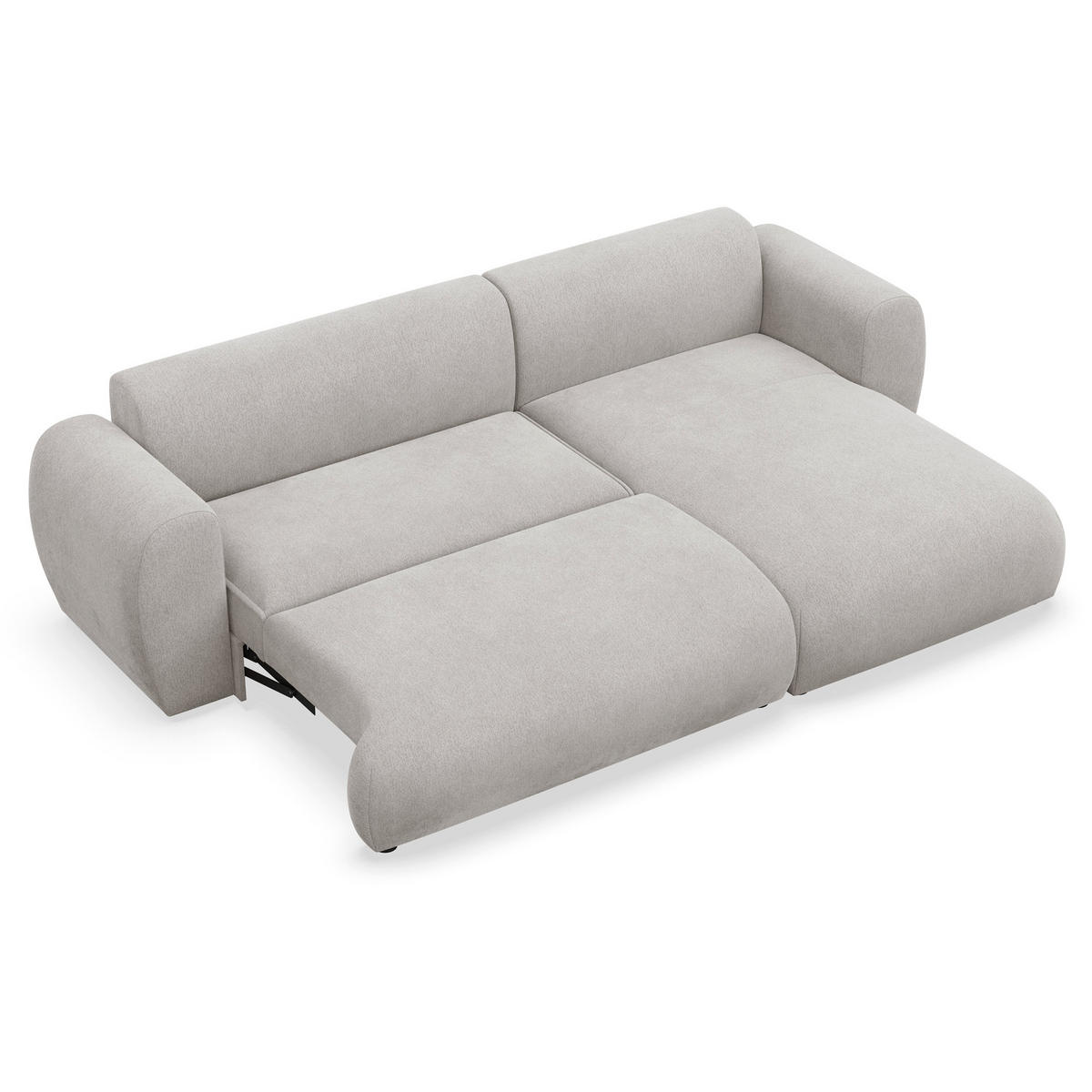 ECKSOFA Emia Hellgrau rechts - Hellgrau/Schwarz, Kunststoff/Textil (156/262cm) - Selsey