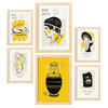 POSTER Set Mit 6 Black Ink Body Cult Größe A3 & A4 Rahmen aus hellem Holz - Beige, Papier (29.7/1cm) - Nacnic