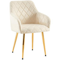 ARMLEHNENSTUHL Samt Creme - Creme, Textil (53/83/61cm) - CLP