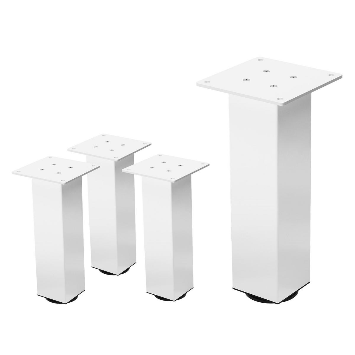 TISCHBEINE 4er Set I-Design H:30 cm Weiß 8x8 cm - Weiß, Metall (8/30/8cm) - ML-DESIGN