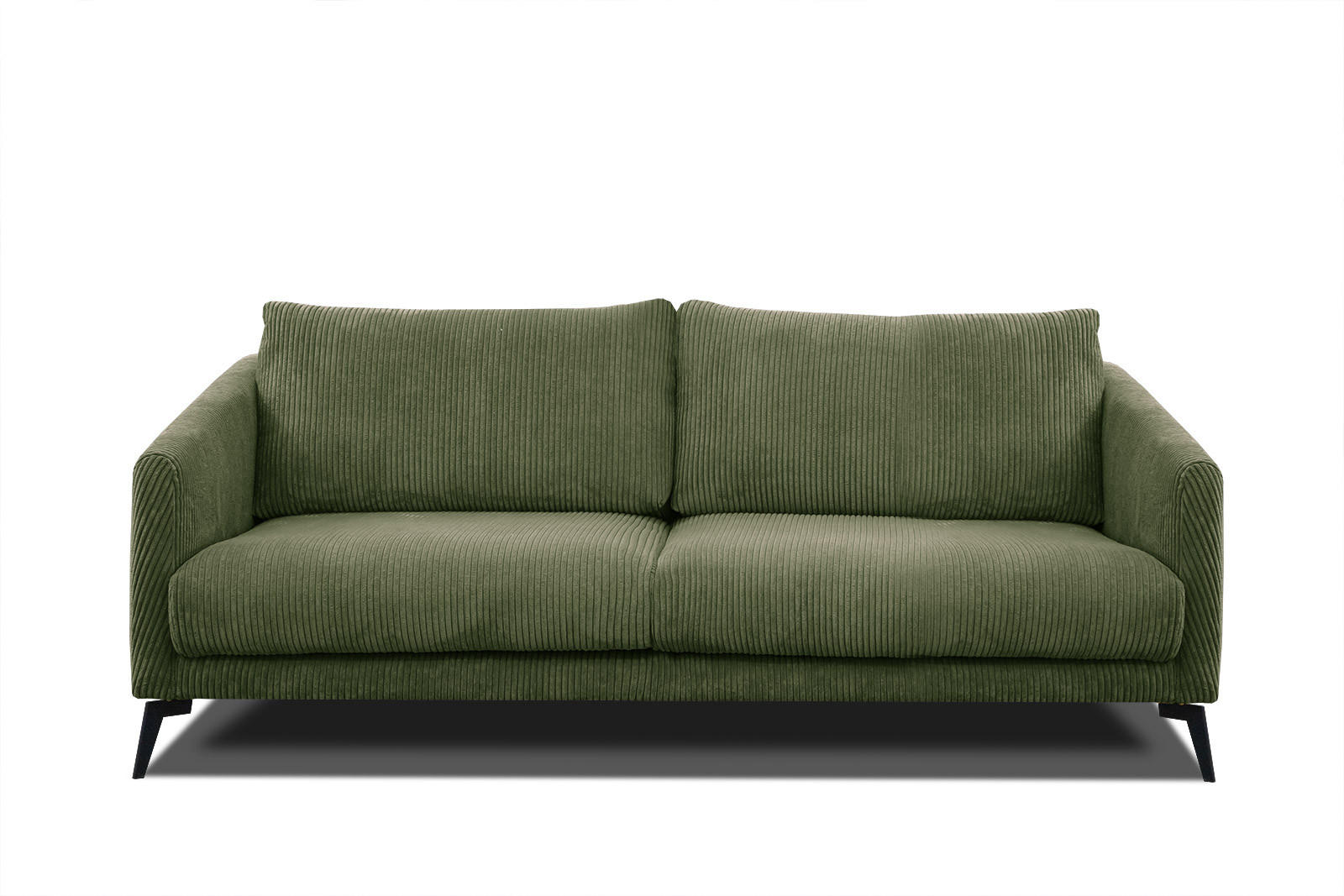 SOFA VILT 3-Sitzer, olivgrün - Schwarz/Olivgrün, Holzwerkstoff/Kunststoff (202/89/94cm) - Courtois Laville