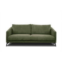 SOFA VILT 3-Sitzer, olivgrün - Schwarz/Olivgrün, Holzwerkstoff/Kunststoff (202/89/94cm) - Courtois Laville