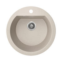 EINBAUSPÜLE Dafne Beige, Einzelbecken, rund, 51/51/20,5 cm - Beige, Stein (51/20.5/51cm) - bad land
