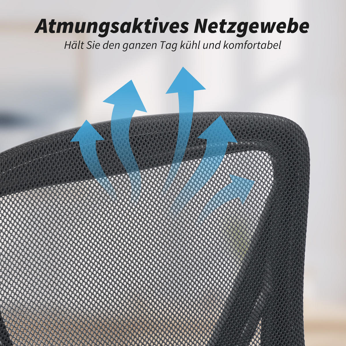 BÜROSTUHL Polyester Schwarz - Schwarz, Kunststoff/Textil (56/103/59.5cm) - HOMCOM