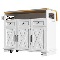 KÜCHENINSEL 118x43x98cm Weiß MDF/Metall mit 3 Schubladen & Rollen - Weiß, Holzwerkstoff (118/98/43cm) - Modfu