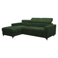 ECKSOFA Milano Premium Cord, Seite: Links LC+2R - Schwarz/Grün, Holz/Textil (236/172cm) - MIRJAN24