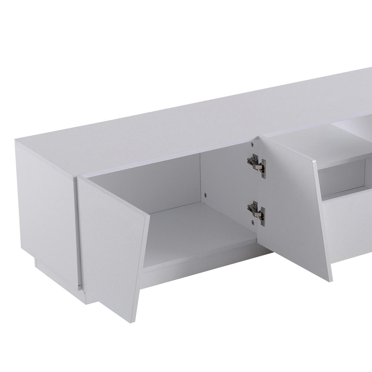TV-SCHRANK 170/42/37 cm Weiß MDF mit unregelmäßigen Schnittdesign - Weiß, Holzwerkstoff (170/42/37cm) - OKWISH