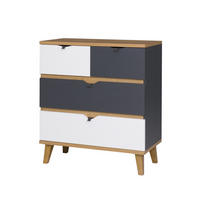 KOMMODE Aster mit vier Schubladen - Eichefarben/Graphitfarben, Holzwerkstoff/Kunststoff (81/90/40cm) - Ravio