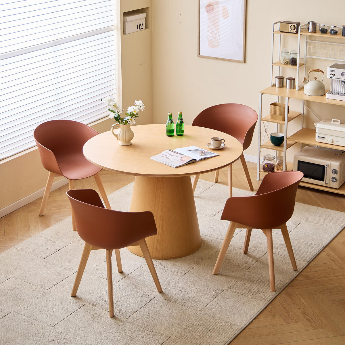 STUHL 4er-Set Polypropylen Terracotta - Rot, Kunststoff (55/76/56cm) - Nordlys