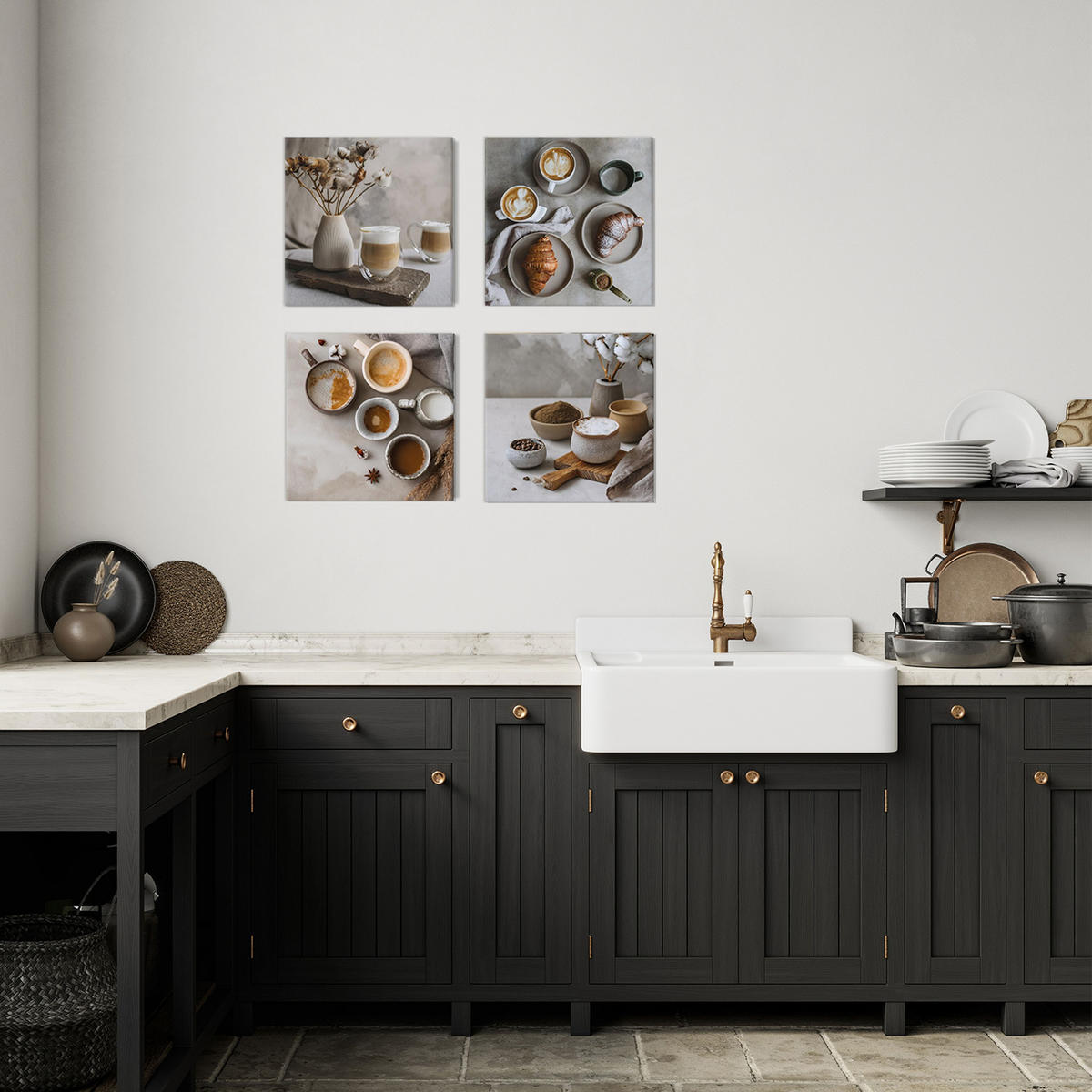 GLASBILD 30x30 cm Küche grau - Beige, Glas (30/30cm) - artissimo