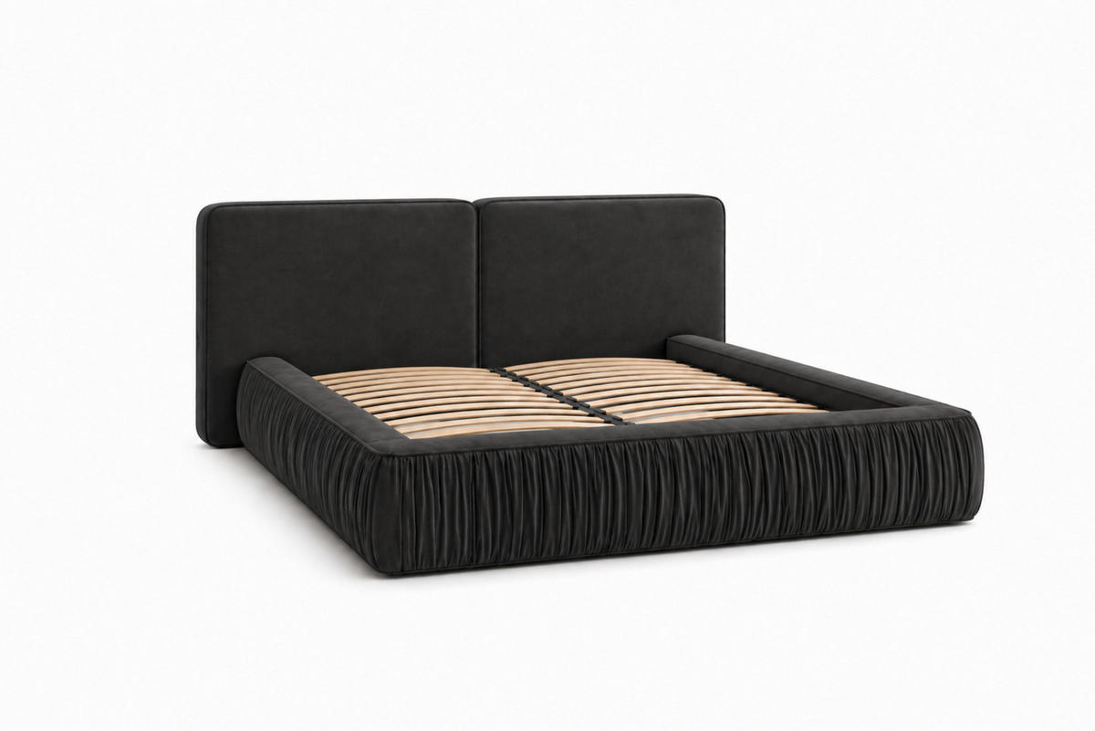 POLSTERBETT 08 140 x 200 cm – Riviera – Bett mit Gasdruckfedern und Stauraum - Anthrazit, Holz (140/200cm) - ROYAL24_MARKT