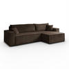 ECKSOFA Gepolstertes CARLO XL Cord mit Schlaffunktion und Bettkasten, Poso 06 - Braun, Textil (277/143cm) - Lookway