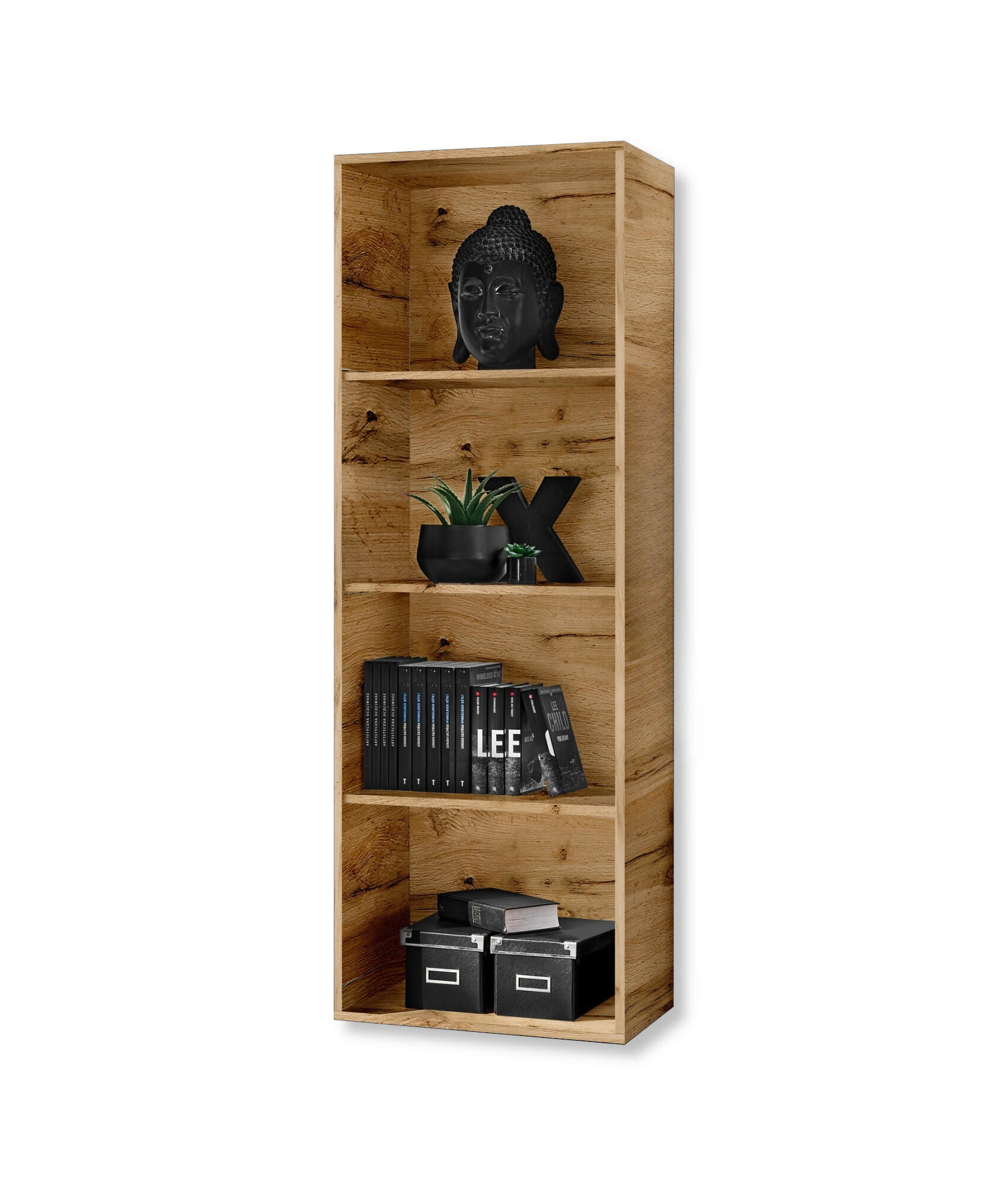 Komodee STANDREGAL Eiche Wotan 55cm × 33cm × 158cm