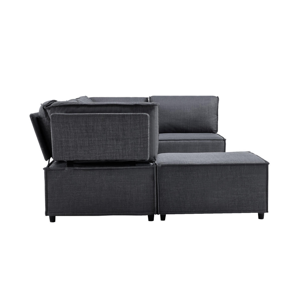 WOHNLANDSCHAFT DE-35016 flexibel kombinierbar Dunkelgrau - Dunkelgrau, Holzwerkstoff (152/77/308cm) - ComfortXL