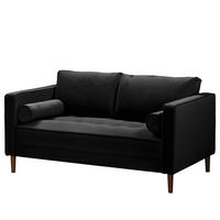 2-SITZER SOFA - Samt - Schwarz, Textil (150/80/86cm) - home24