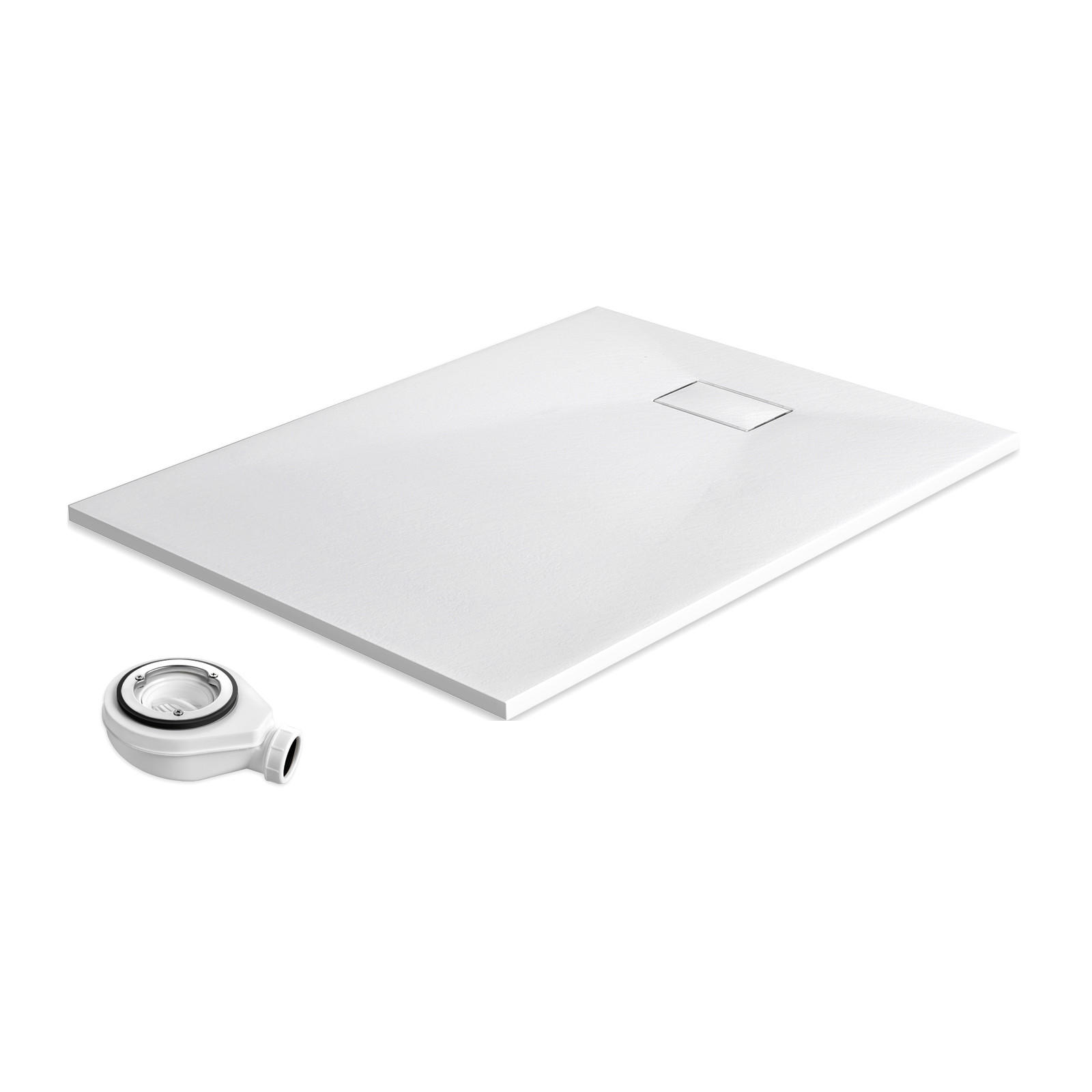 DUSCHWANNE inkl. Ablaufgarnitur Weiß 120/90 cm - Weiß, Naturmaterialen (90/2.6/120cm) - EMKE