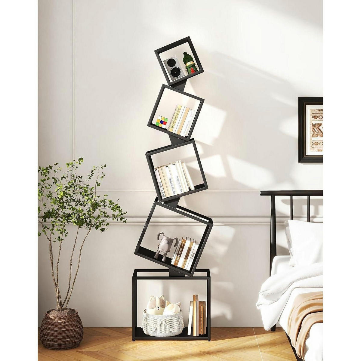 BÜCHERREGAL Metall 180 cm Schwarz - Schwarz, Metall (46/179.5/22.5cm)