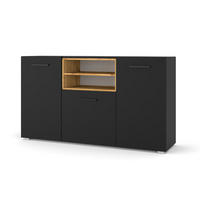 KOMMODE Schwarz, Artisan 151/86/44 - Schwarz, Holzwerkstoff (151/86/44cm) - RAUMHIRSCH FURNITURE