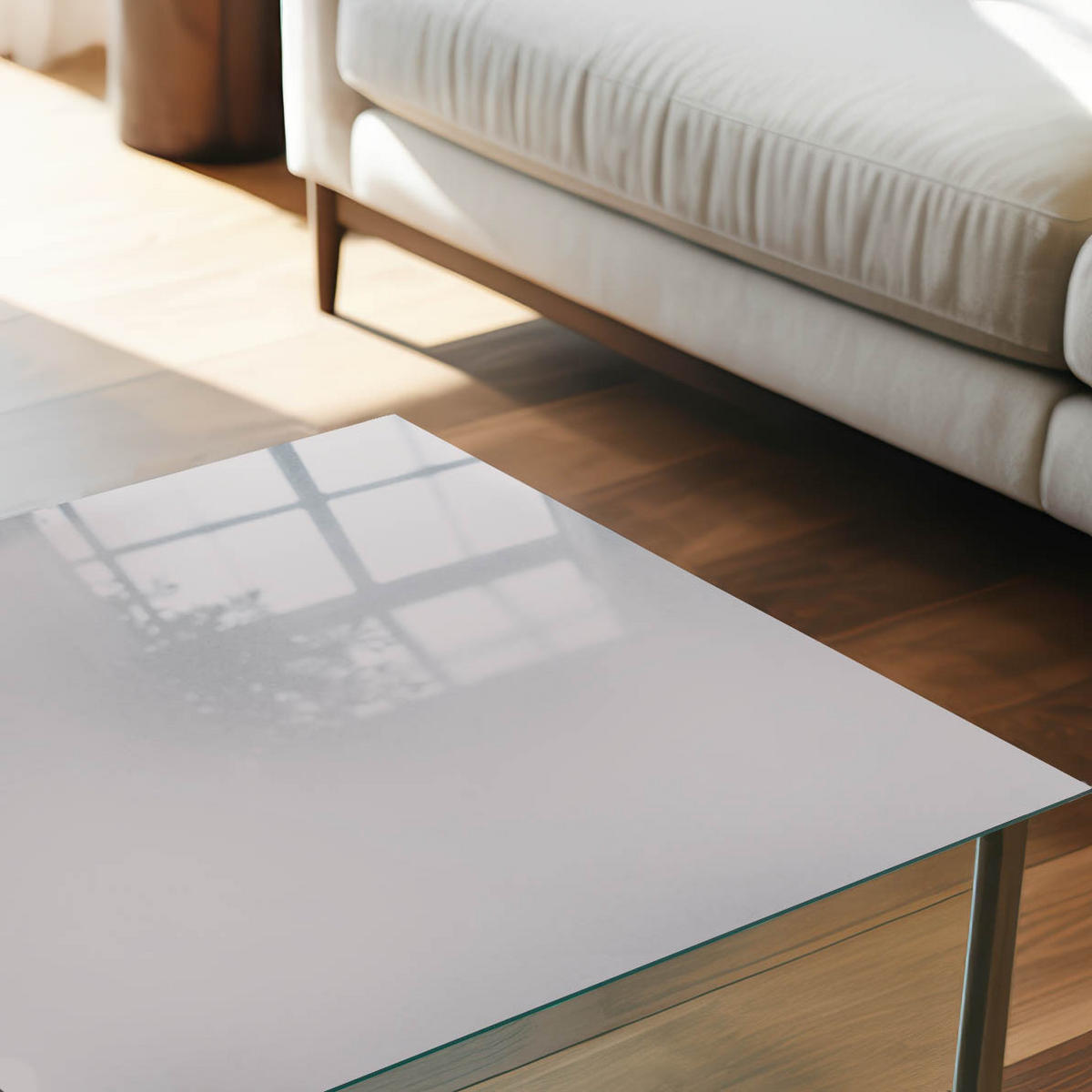 GLASPLATTE 80x60 cm – Aschgrau - Creme, Glas (0.4/80/60cm) - ArtPrintCave