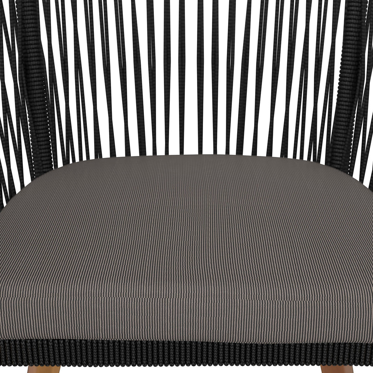 GARTENSET Alina Schwarz Akazie/Aluminium/Textil - Schwarz, Holz - Bessagi Garden