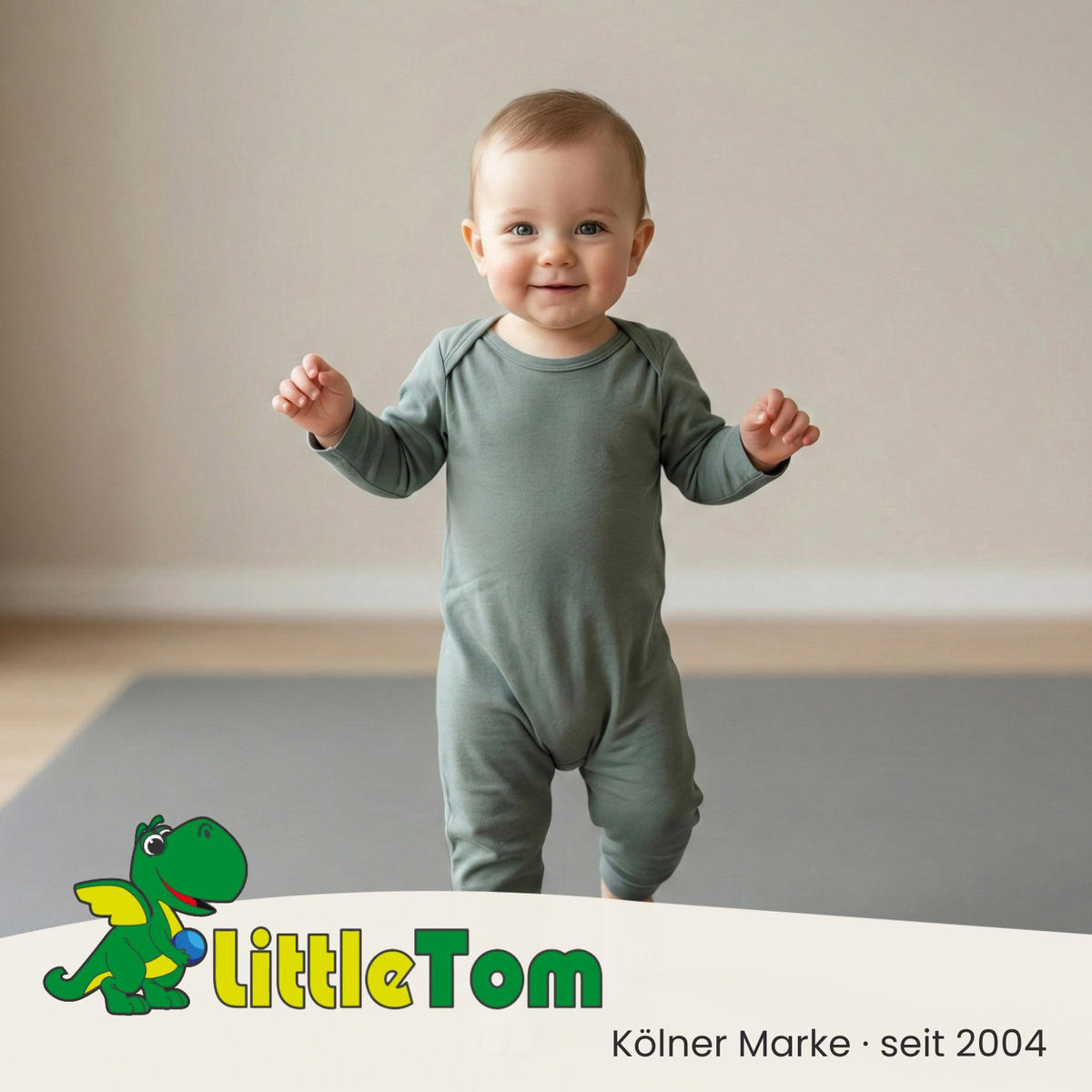 SPIELMATTE ab Null - 180/90/1 cm Puzzlematte mit Rand Grau - Grau, Kunststoff (30/30cm) - Littletom