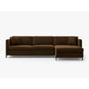 ECKSOFA ausklappbar rechts Gloria aus Samt schokolade 4 Sitzplätze - Dunkelbraun, Textil (260/170cm) - Micadoni