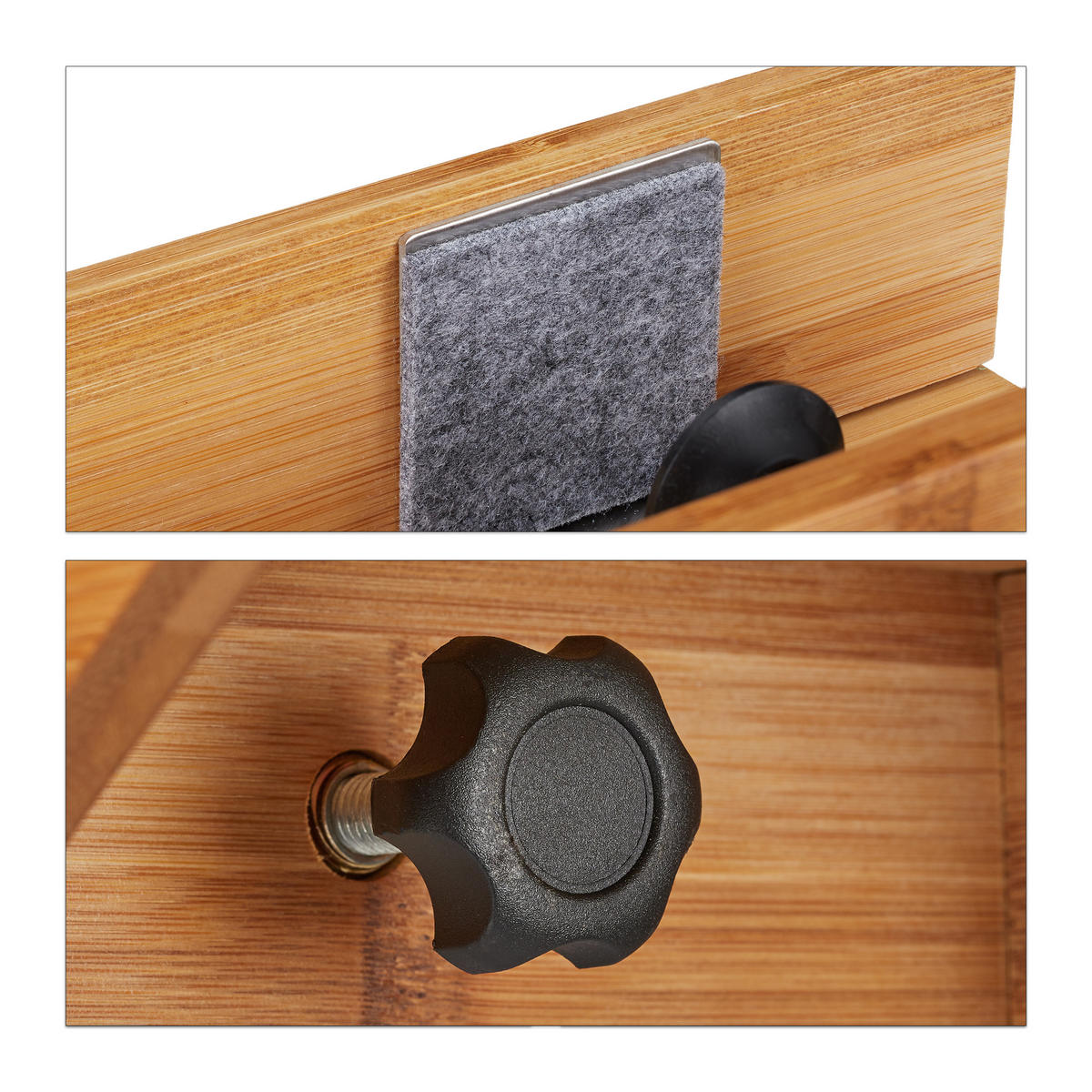 BETTABLAGE - Hellbraun, Holz/Metall (33/9.5/24cm) - Relaxdays