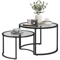 COUCHTISCH-SET Schwarz 2er-Set - Schwarz, Metall (70/70/47.5cm) - PANGIVO