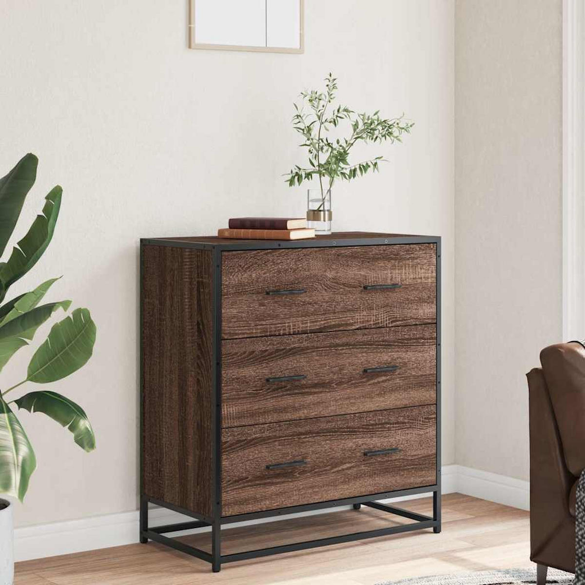 KOMMODE Sopi für Wohnzimmer Braun Eichen-Optik 68x35x76 cm - Eichefarben, Holz (68/76/35cm) - DELUKE
