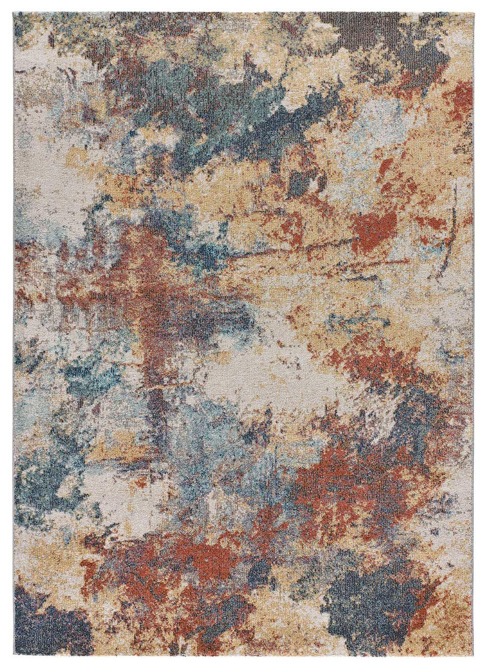 Atticgo Outdoorteppich Mehrfarbig, Blau, Beige, Rost 80x150 cm
